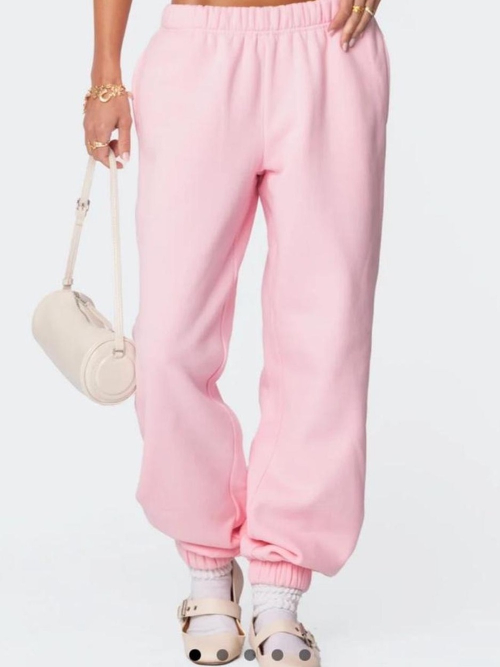 Edikted Pink Fleece Lounge Pants